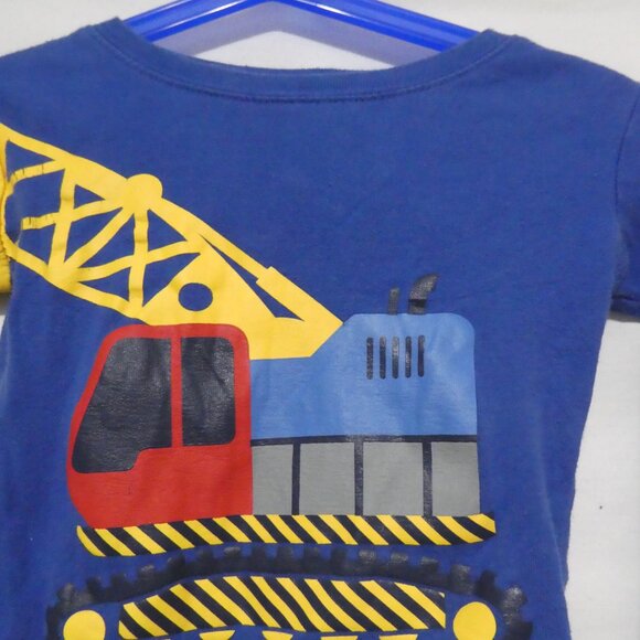 BABY GAP - size 2T | Blue Long Sleeve Shirt | Excavator Print Front and Sleeve - Picture 4 of 14
